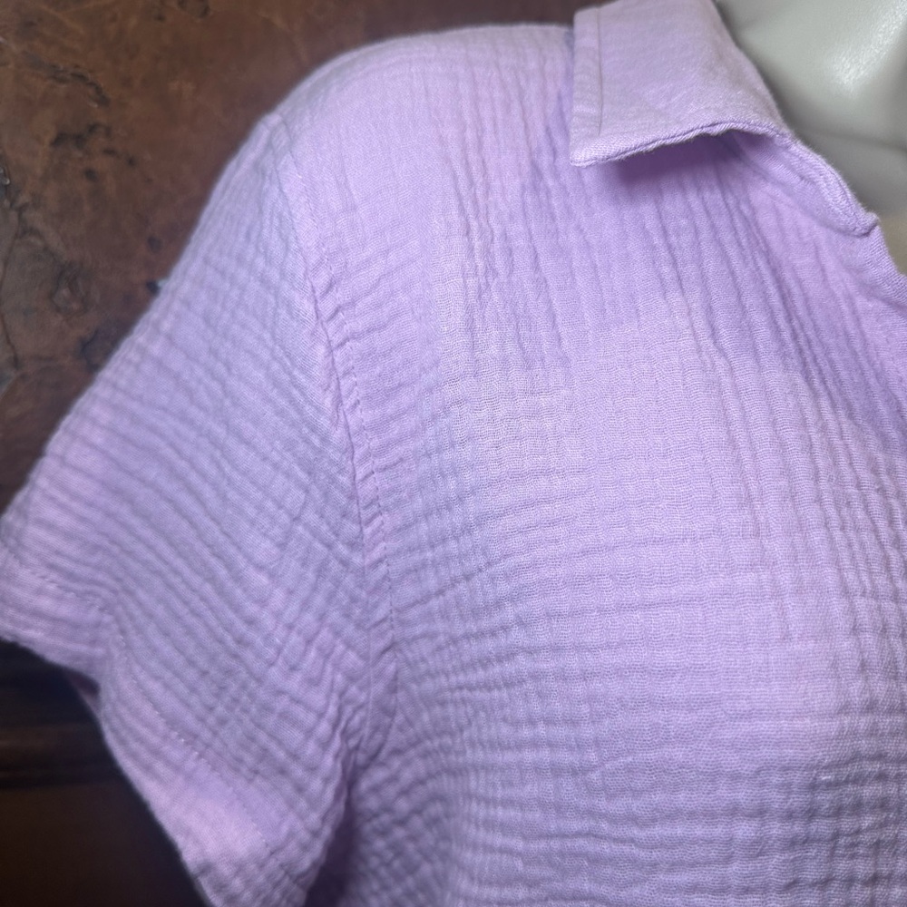 NWT SIZE L Pink Rose Light Purple Button-Down Shirt - Picture 2 of 10